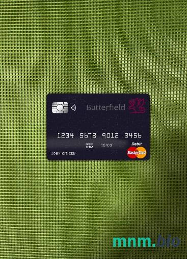 Barbados Butterfield bank master card wygląd fotograficzny skan PSD + zdjęcie